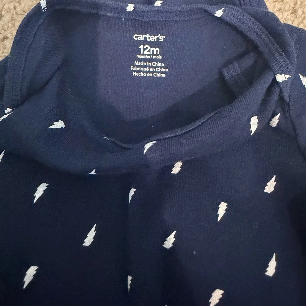 Carter's Navy Bodysuit with White Patterns